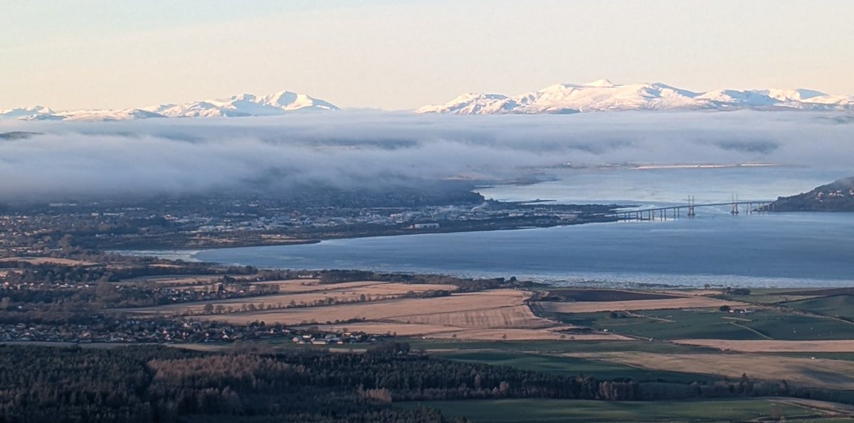 Looking west over Inverness towards the snow covered mountains. #R151 #Inverness #Highlands #Kessockbridge