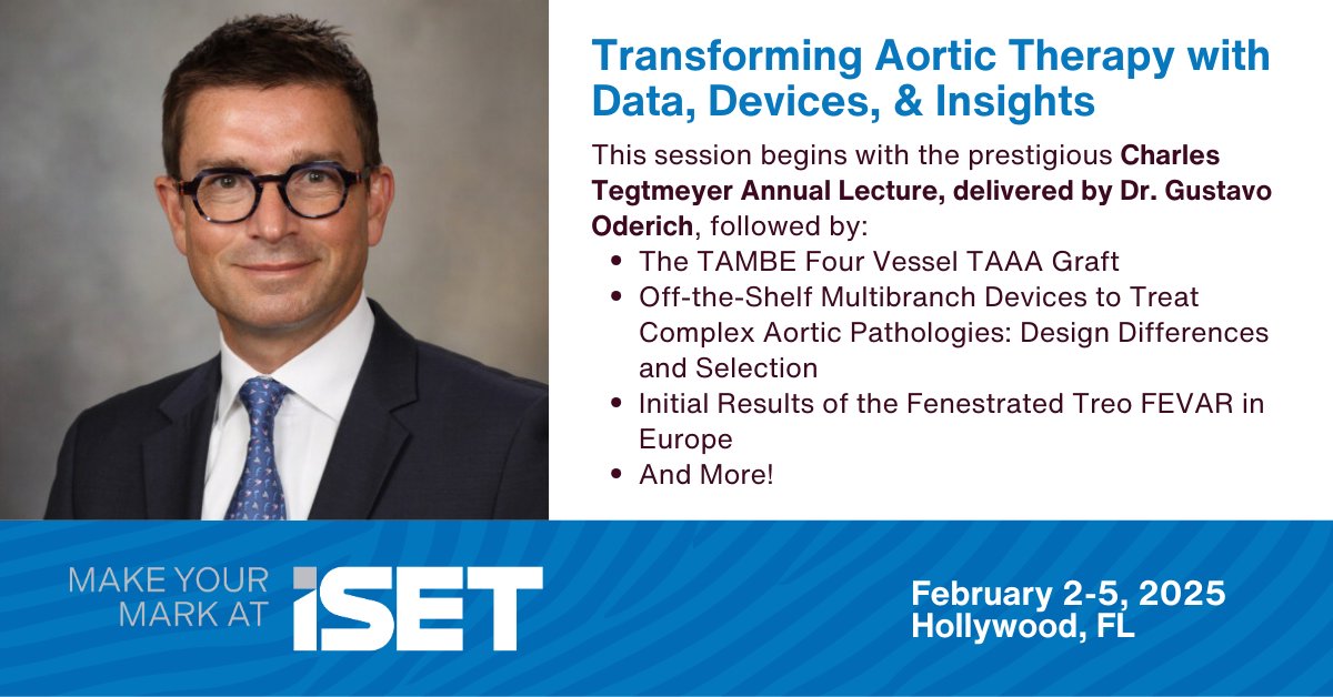 ISET (@isetnews) on Twitter photo Explore breakthroughs in aortic care at #ISET2025—AI insights, next-gen devices, TEVAR/EVAR lessons & more! View the full agenda & register by Dec. 13 to save: bit.ly/4ikMvYh
<a href="/docTPlive/">Tino Peña</a> <a href="/schiro_md/">Brian J. Schiro, MD</a> <a href="/bretwiechmann/">Bret Wiechmann</a> Explore breakthroughs in aortic care at #ISET2025—AI insights, next-gen devices, TEVAR/EVAR lessons & more! View the full agenda & register by Dec. 13 to save: bit.ly/4ikMvYh
<a href="/docTPlive/">Tino Peña</a> <a href="/schiro_md/">Brian J. Schiro, MD</a> <a href="/bretwiechmann/">Bret Wiechmann</a>