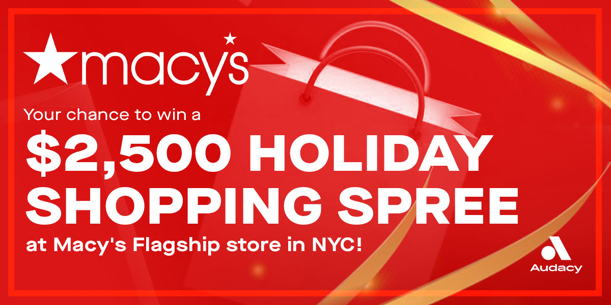 You and three besties could be whisked away to New York City to shop at <a href="/Macys/">Macy's</a>  Flagship Store.  With airfare, hotel in the heart of Manhattan, and the BEST part....a $2,500 shopping spree at Macy's!  You can enter this national Audacy contest here: audacy.com/q100vegas/cont…