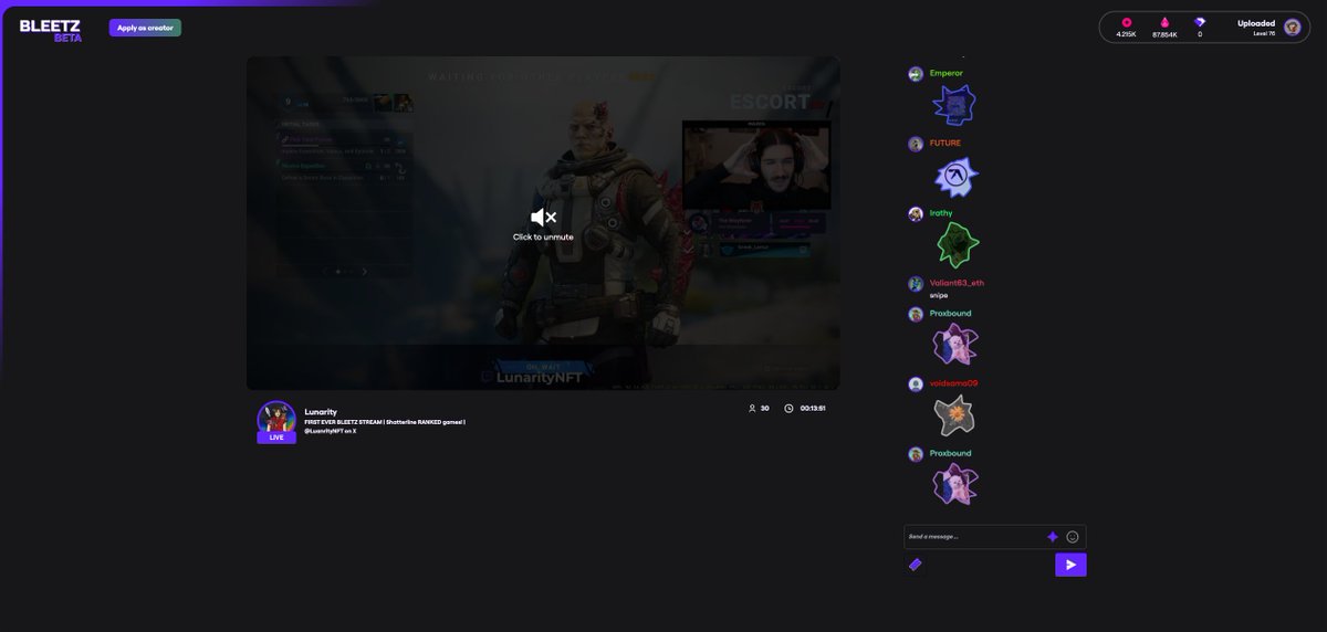 uploaded_eth's tweet photo. 10 Dec. 2024 - first game live stream on @bleetz_io https://t.co/TXFus2JbgC