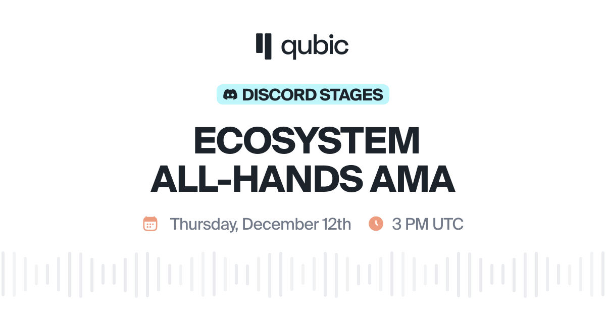 _Qubic_'s tweet photo. 🔵Second Qubic Ecosystem All-Hands AMA🔵

After the success of our first Ecosystem AMA, its time for us to do it again!  

🗓️ 12th December 2024
🕒 3 - 4 PM UTC  
📍 Qubic Discord Stages  

Agenda:  
- QCap
- Qubic Metrics
- QEarn
- Ambassador program
- QCS
- AMA
 
See you soon!
 
FWYK: This is Qubic