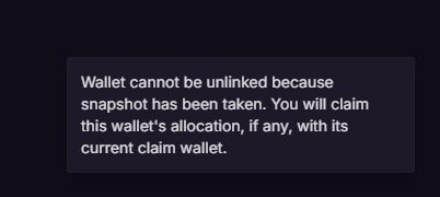 0xTejma's tweet photo. @NJr07N @MagicEden @MEFndn Yeahh thats not helping. I used to have 2 eligible wallets linked, today before the drop I only saw one. These are the messages I'm getting when trying to link the other eligible wallet / trying to unlink the first eligible wallet https://t.co/F36hkFgqjm