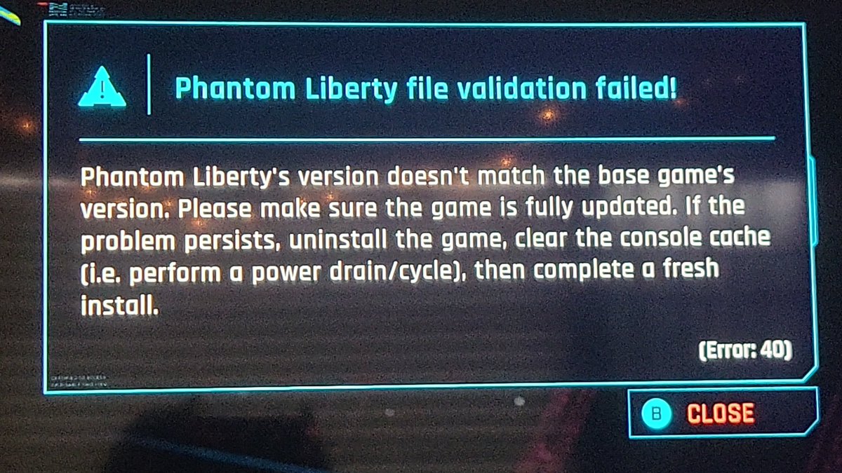 TheWildHam's tweet photo. @CDPRED_Support 

Just did a fresh reinstall after 2.2 released at first it was Error 6 and now it's Error 40. Any help? https://t.co/rPO2WnmR2O