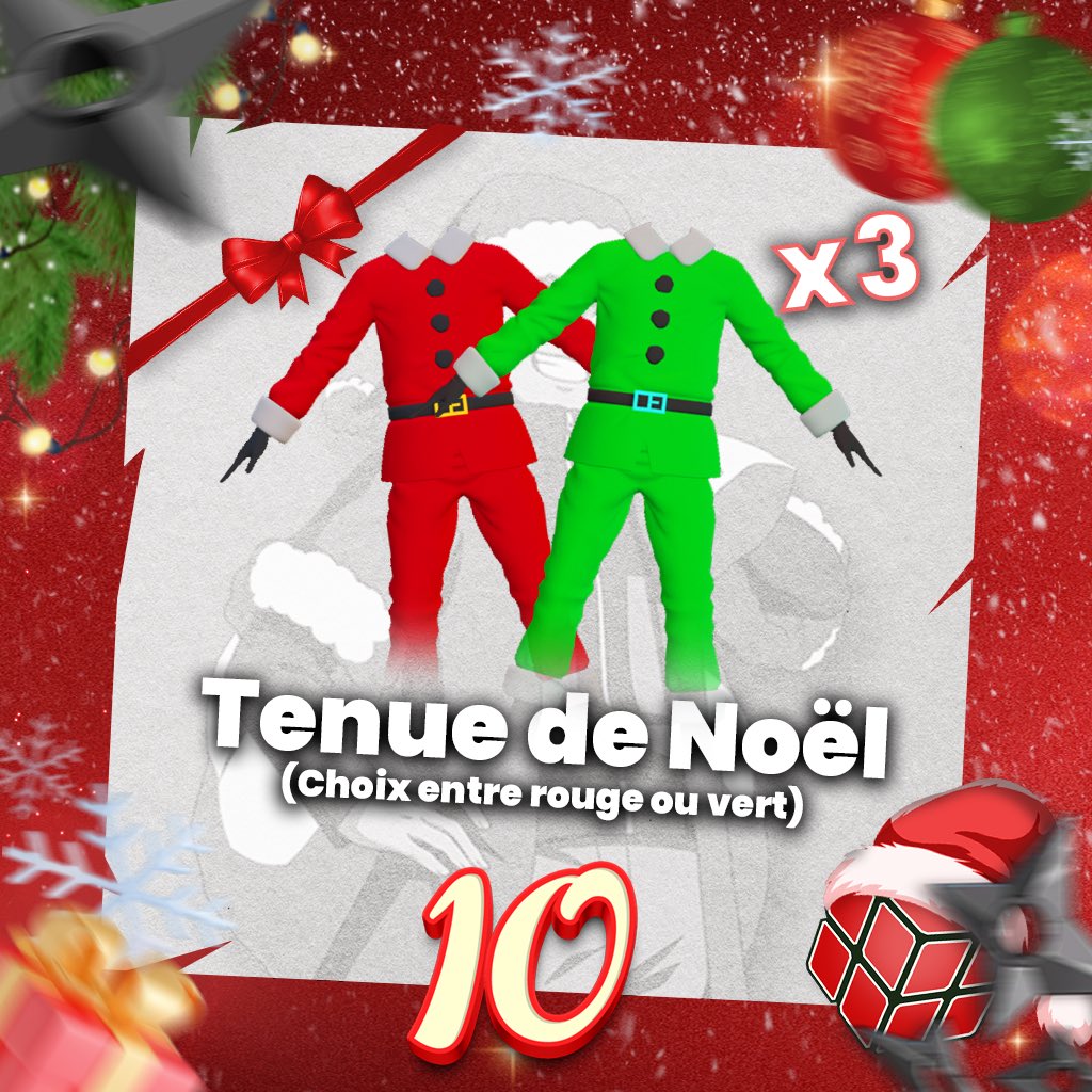 SolveCommunity's tweet image. 🎉🎅 Dixième case de notre Calendrier de l’Avent Solve !🎅🎉  

Dégainez votre outfit le plus beau pour célébrer les fêtes ! Tentez de remporter une tenue unique 🧑‍🎄 (3 gagnants différents)

Pour participer :  
1️⃣ Suis notre compte : @SolveCommunity 
2️⃣ RT ce post  

📅 Tirage au…