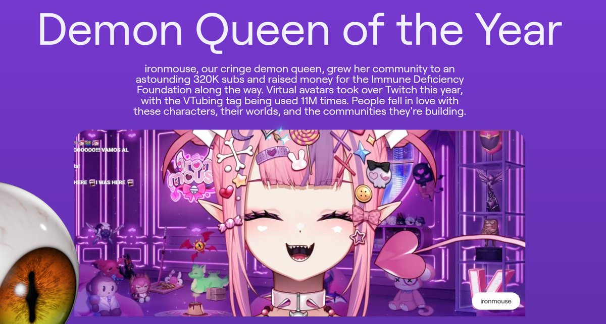 Lazarus4Gaming's tweet photo. @ironmouse Look what just popped on my Twitch recap for 2024.. congrats!♥️ https://t.co/WvG4Yg12Ox