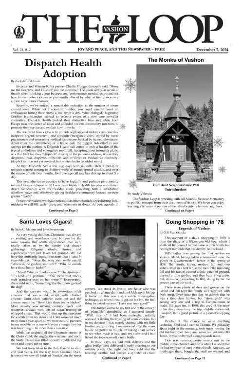 Vashonloop's tweet image. Our new issue is out.  Volume 21, #12 is on the island in the usual places, or read it at vashonloop.com

Health, monks, news you may have missed, even some late season gardening--and horoscopes too.