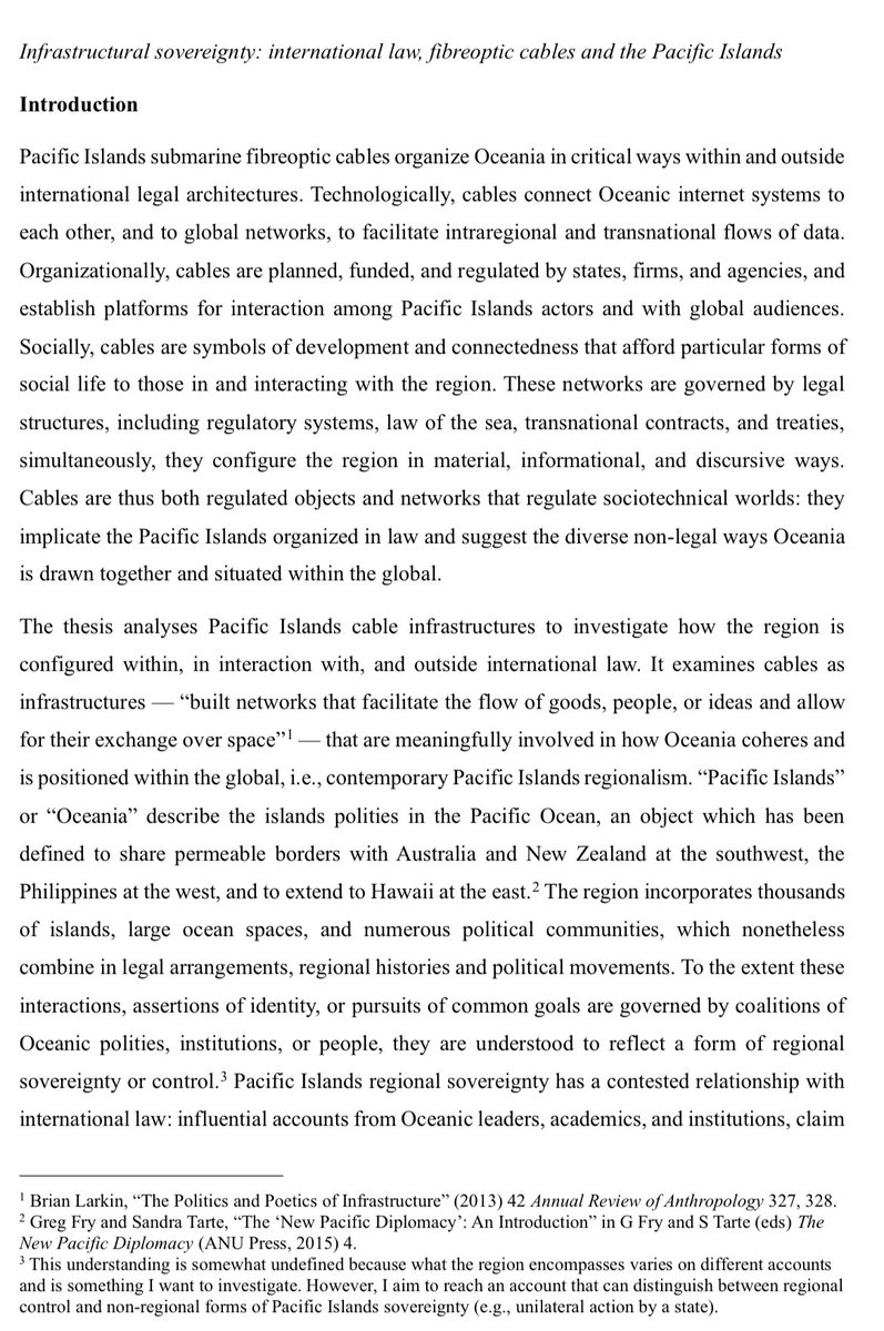 “Infrastructural sovereignty: international law, fibreoptic cables and the Pacific Island” by <a href="/JSDNYU/">jsdnyulaw</a> Lauren Pavli <a href="/nyulaw/">NYU Law</a> w profs B Kingsbury <a href="/JeremyJWaldron/">Jeremy Waldron</a> <a href="/JanKlabbers/">Jan Klabbers</a> J Ferejohn &amp; doctoral students 👏🙏🏽

law.nyu.edu/llmjsd/jsdprog…