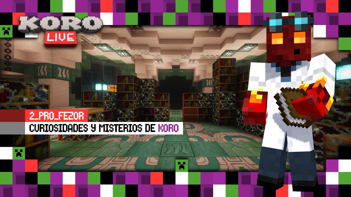 KoroCrafters's tweet photo. @2_pro_fezor nos va a contar Curiosidades y Misterios de Koro. No faltes el domingo 15 de diciembre a las 19:00 a la emisión de la #KoroLive! https://t.co/7dRLVGQtB5