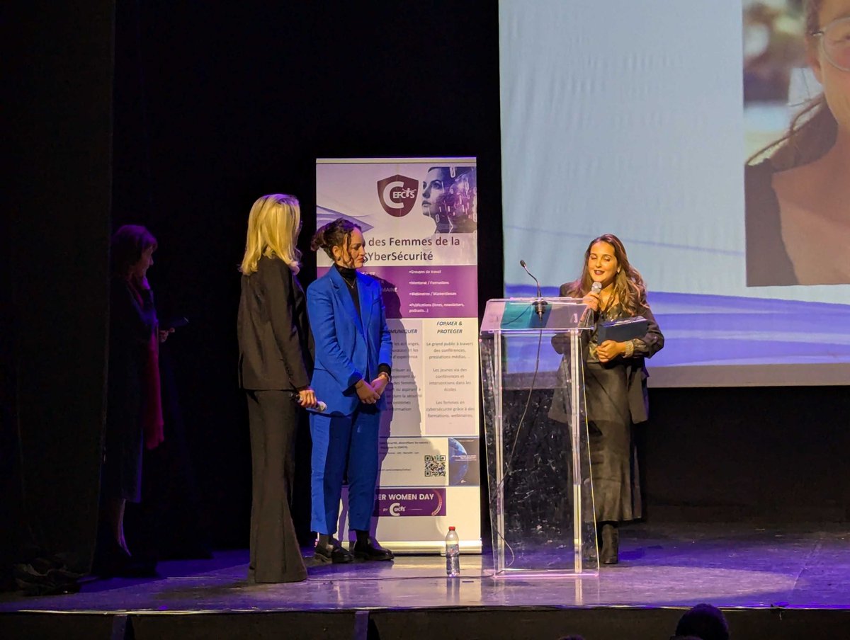 CEFCYS_Officiel's tweet photo. 🏆 Femme dans les métiers en support de la Cybersécurité - Europe
🎉 Un grand bravo à Sarah-Jane MELLOR , lauréate du trophée décerné par Soukeyna Khalfi.
💼 Grâce à son soutien stratégique et opérationnel, elle joue un rôle clé pour garantir la sécurité numérique.
#ecwd https://t.co/7xNaordnbJ
