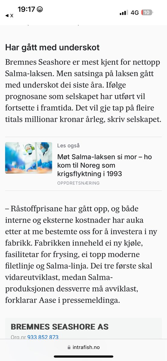 <a href="/KHusdal/">Knut Husdal</a> Eneste kilde i saken er en Høyre-politiker. Intrafish skriver.
