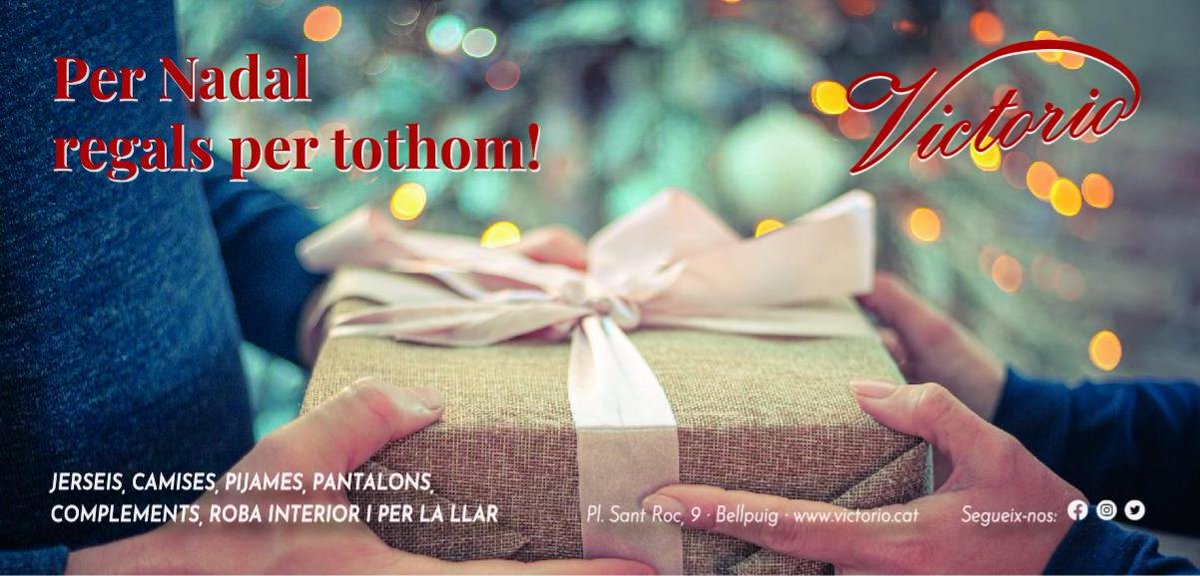 Victorio1928's tweet photo. Els teus regals  per Nadal que no fallen mai.
#regalspernadal #regalspractics #lesmillorsmarques #pijamas #bestpresents #christmaspresents #bellpuig #urgell #victoriobellpuig https://t.co/kDXGKeiWx0