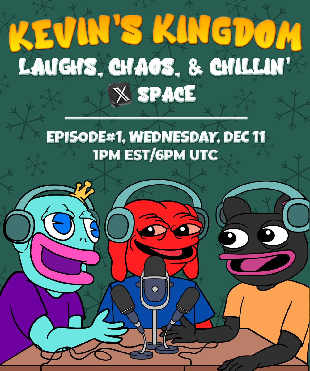 Kevin (@kevin0nbase) on Twitter photo 🚨 $KEVIN’s 1st Official X Spaces!🚨
Join us in the Kevin Kingdom for some chill vibes & shill worthy talks! 🎙️
Featuring $ELLIOT $BBRETT $JOSH and more! Let’s dive into based projects & market insights! 🔥👑
Wednesday Dec 11th, 1pm EST 6pm UTC
<a href="/elliotonbase/">BASED $ELLIOT</a> <a href="/BBRETTCTO/">Black Brett on Base</a> 🚨 $KEVIN’s 1st Official X Spaces!🚨
Join us in the Kevin Kingdom for some chill vibes & shill worthy talks! 🎙️
Featuring $ELLIOT $BBRETT $JOSH and more! Let’s dive into based projects & market insights! 🔥👑
Wednesday Dec 11th, 1pm EST 6pm UTC
<a href="/elliotonbase/">BASED $ELLIOT</a> <a href="/BBRETTCTO/">Black Brett on Base</a>