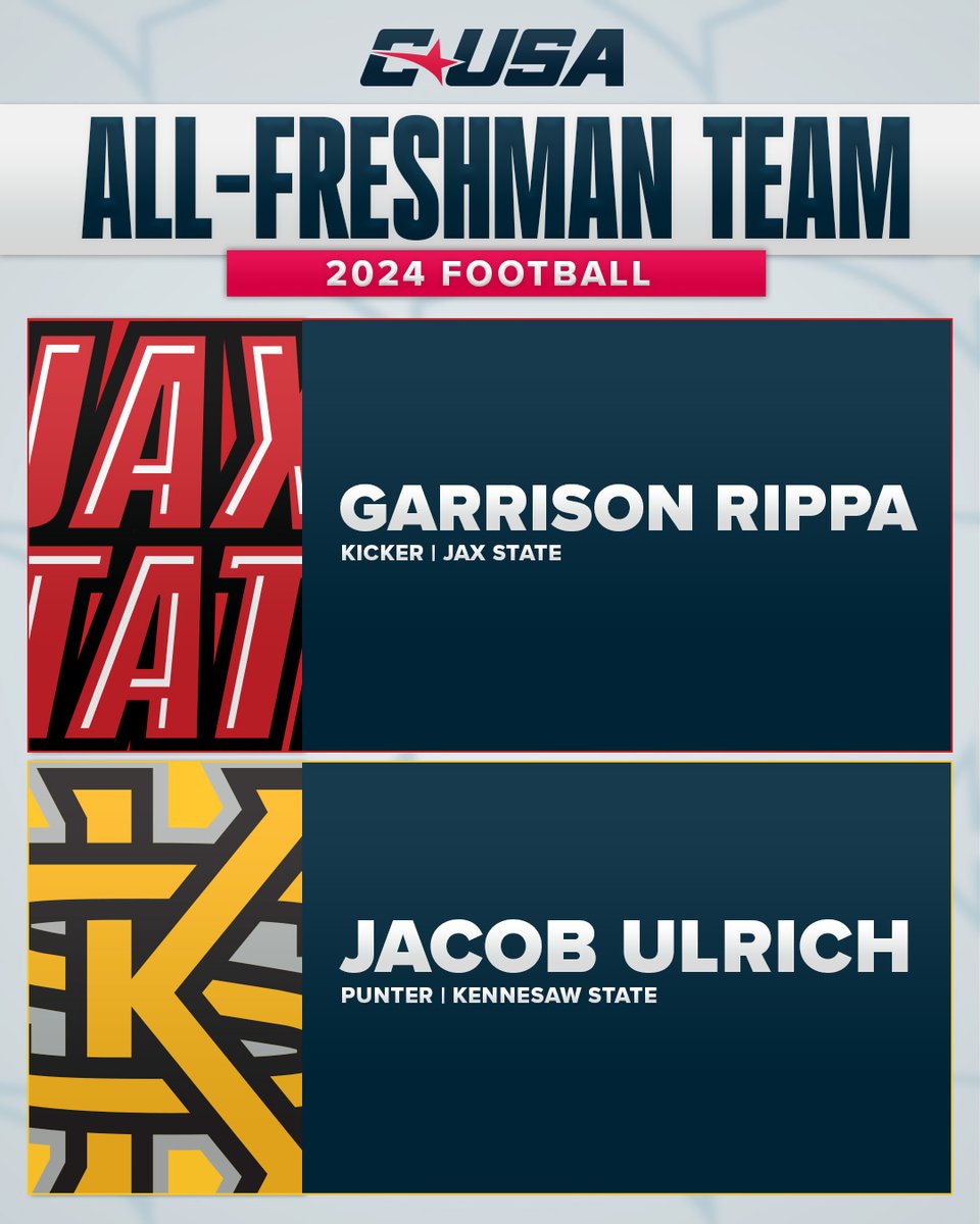 🏈 CUSA ALL-FRESHMAN SPECIAL TEAMS 🏈

#NoLimitsOnUs | bit.ly/4gqrJ7J