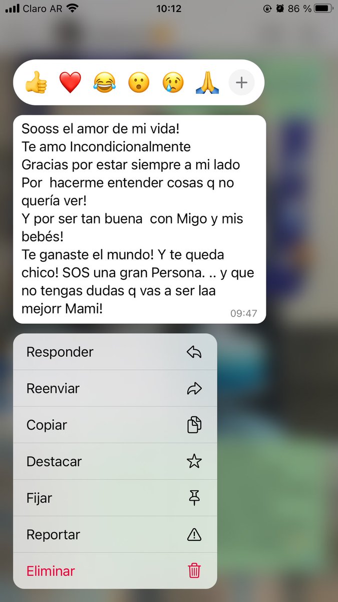 Algo bien estaré haciendo para recibir estos mensajes en horas de trabajo… ( recién despierto) pero él y sus mensajes Nunca faltan ! Lo amooooo😍