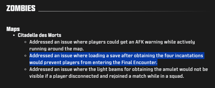 hakkdGaming's tweet photo. @Treyarch @ATVIAssist There's also an issue of a save file not saving the Guardian Key, or the charged orb to open the wall. I just encountered this after patch, had a boss ready save but had to re-acquire the orb and re-do all the elemental challenges to charge it. https://t.co/1RMcy6q7kZ