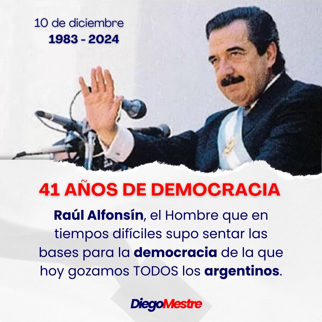 Raúl Alfonsín, el Hombre que en tiempos difíciles supo sentar las bases para la democracia de la que hoy gozamos TODOS los argentinos