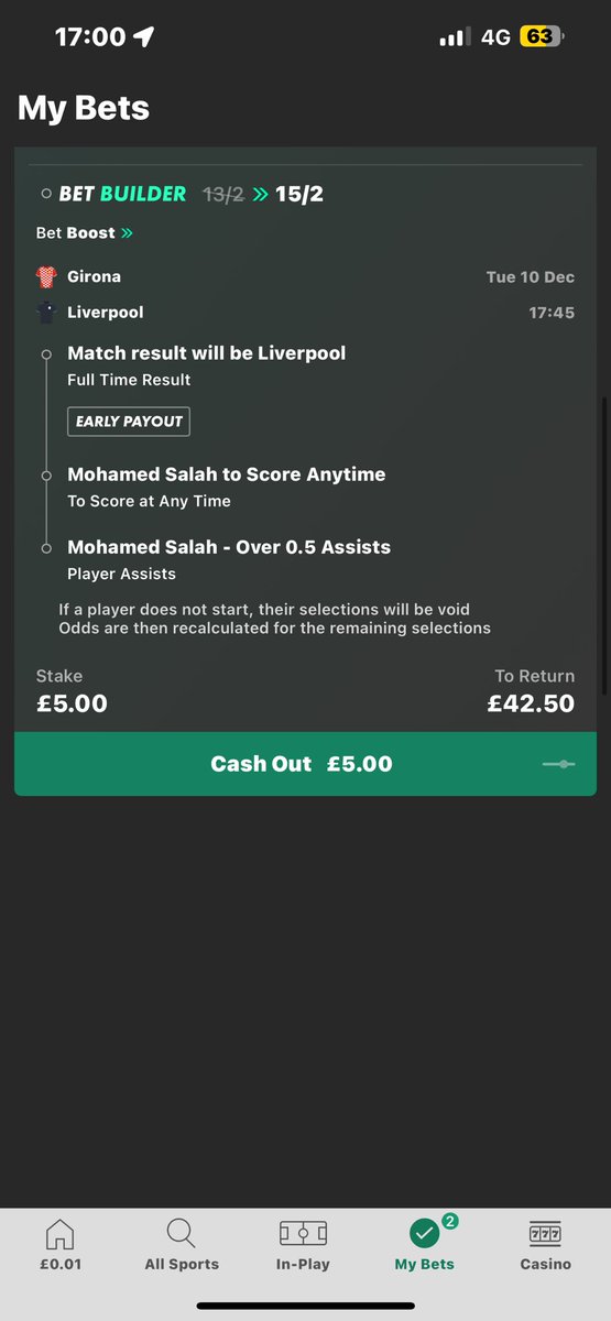 Do you think my bet will be won 

 “Girona FC vs Liverpool FC” 
#Liverpool #lfc #livgirona #ChampionsLeague