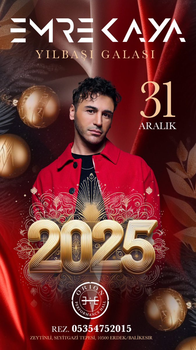 Yılbaşı gecesi #erdek Orion Performance Hall sahnesinde beraberiz 🎉