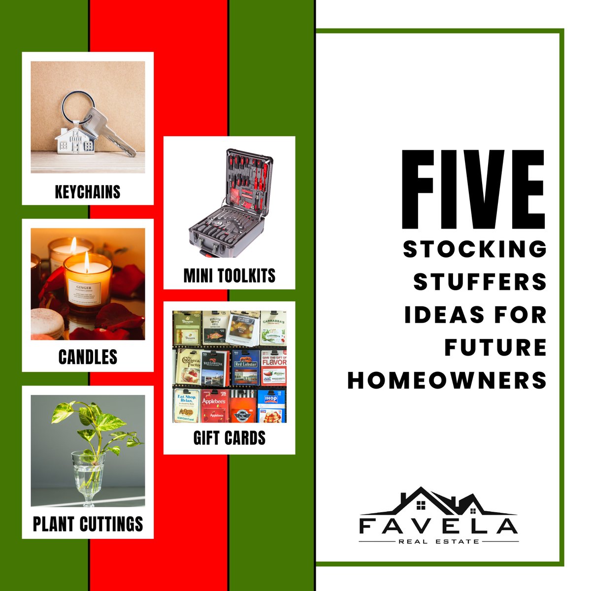 FavelaRealEst's tweet photo. Stocking Stuffer Ideas for New Homeowners!
🏡 Personalized keychains
🏡 Mini toolkits
🏡 Scented candles
🏡 Gift cards to home stores
🏡 Houseplant cuttings
What would YOU add to the list? Comment below! 🎄
#FavelaRealEstate #StockingStuffers https://t.co/cwlMjPu58m