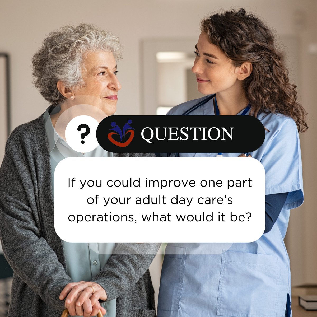 myezcare's tweet image. 🧐 If you could improve one part of your adult day care’s operations, what would it be? Share your thoughts! 💬 #AdultDayCare #CareSolutions #QandA
