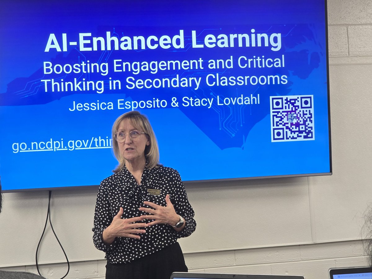 So excited for this session with <a href="/braveneutrino/">Stacy Lovdahl (she/her)</a>!! Thank you <a href="/ncdpidtl/">NCDPI DTL</a> for an incredible day of learning about #AI at the #NCAISUMMIT