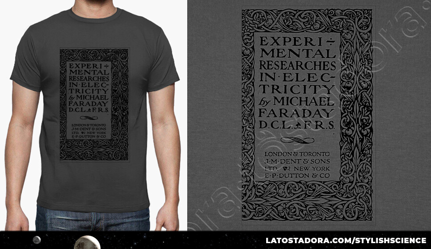 ScienceStylish's tweet photo. Experimental researches in electricity.    
https://t.co/8FMAJbbD5m 

#Faraday #camisetas #ciencia #science #tshirts #libros #books #electricidad https://t.co/TVZkuFxaSz