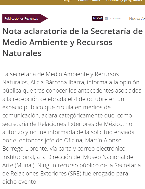MLopezSanMartin's tweet photo. No autoricé y ni fui informada, dice Alicia Bárcena tras escándalo por el uso indebido del Munal para la boda de   Martín Alonso Borrego Llorente https://t.co/YfJ097HfuX