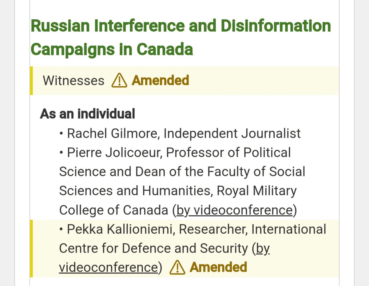 Today, I was one of the witnesses at the Canadian House of Commons on the topic of Russian disinformation campaigns in Canada.

During my speech, the alarms at the house went off and the whole hearing was adjourned.

Am I being paranoid for thinking that this wasn't coincidental?