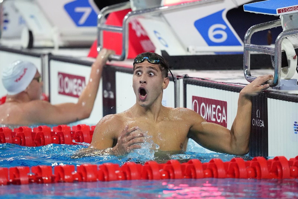 Chaouali1970's tweet photo. مشى احمد ! جاء احمد ! يبارك في ترابك يا تونس.. 🇹🇳 🏊🏼‍♂️ 🔝🌶️

نساك صيودة و رجالك صناديد....مبرووووووك احمد الجوادي بطل العالم في 1500 سباحة حرة في بوادبست 🥇 سباق قيدناه في دفتر خانة . 
ملولي، حفناوي، و اليوم الجوادي و غدوة الرحموني. https://t.co/DHEI9fI8Oc