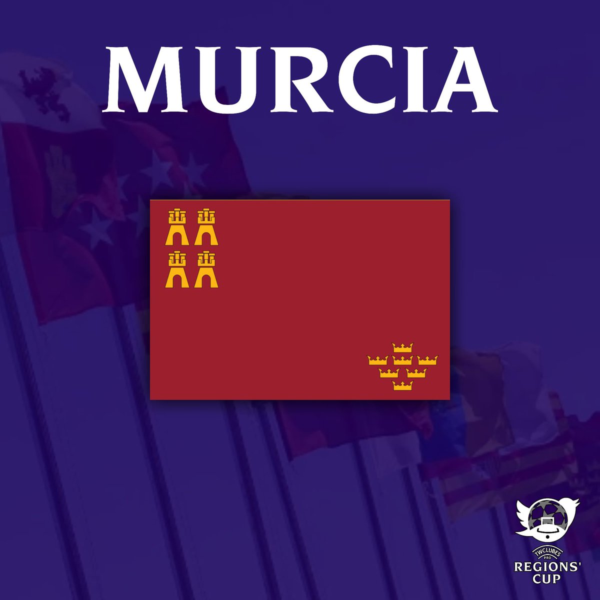 La Región de Murcia es la décima selección confirmada para la Twitter Clubes Pro Regions Cup.

Está capitaneada por <a href="/ToniFCC/">Toni.</a> 

Bienvenidos a la competición, murcianos ❤️
