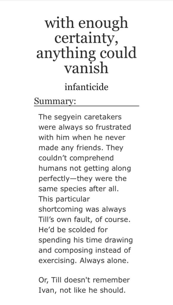 pussyify's tweet photo. [ #ivantill #ivtl #alnst #till x segyeins dead dove / memory loss / noncon ] 

with enough certainty, anything could vanish 
6.2k

https://t.co/eudWapElr4 https://t.co/nlz5NwM5Fs