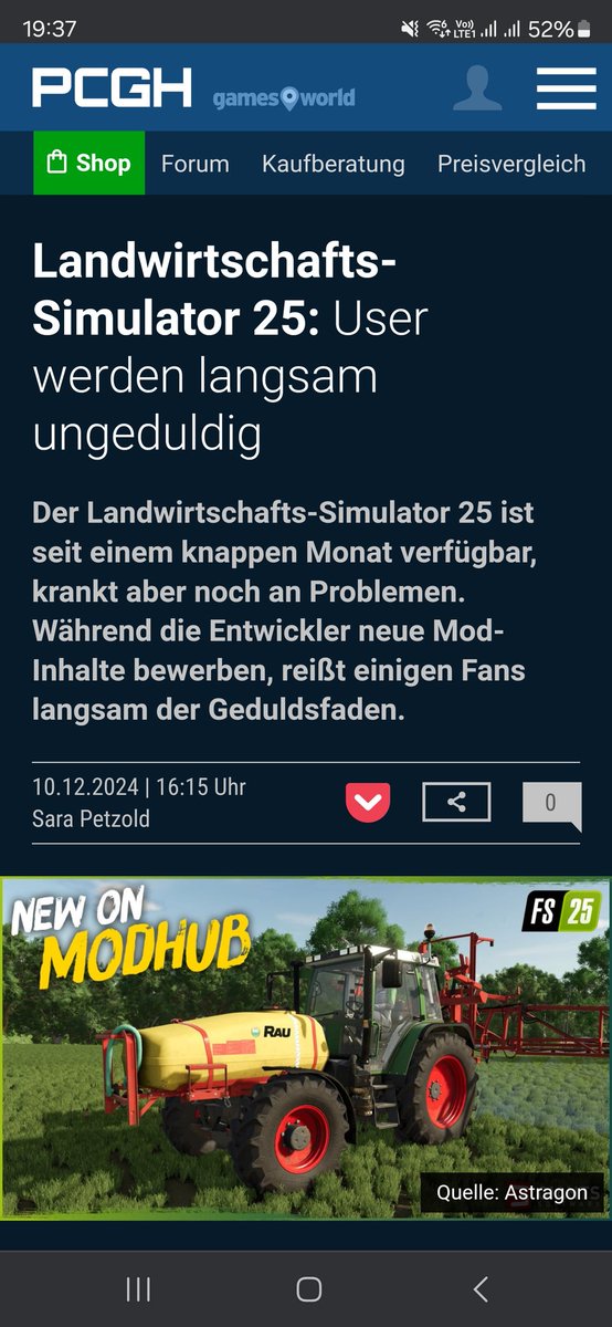 Gerade gelesen das einige extrem wütend sind. Ganz ehrlich, kauft euch nen pc. Dort läuft das Spiel 1a. Aber hört auf zu heulen mit euren komischen drecks Konsolen. PC beste

#farmingsimulator25