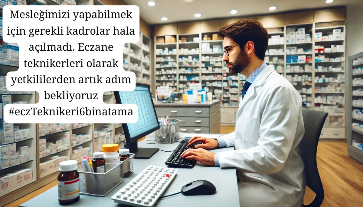 <a href="/saglikbakanligi/">T.C. Sağlık Bakanlığı</a> Mesleğimizi yapabilmek için gerekli kadrolar hala açılmadı. Eczane teknikerleri olarak yetkililerden artık adım bekliyoruz🤍💊
<a href="/drmemisoglu/">Prof. Dr. Kemal Memişoğlu</a>
#eczTeknikeri6binatama
<a href="/sagliklicozum/">T.C. Sağlık Bakanlığı Sağlıklı Çözüm</a>