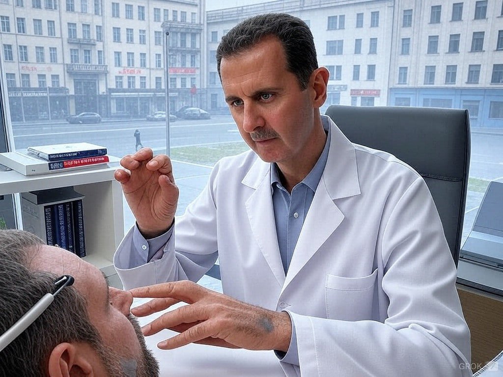 bash_superishka's tweet image. BREAKING: Newly leaked photo shows Assad reportedly working as an ophthalmologist in Moscow.