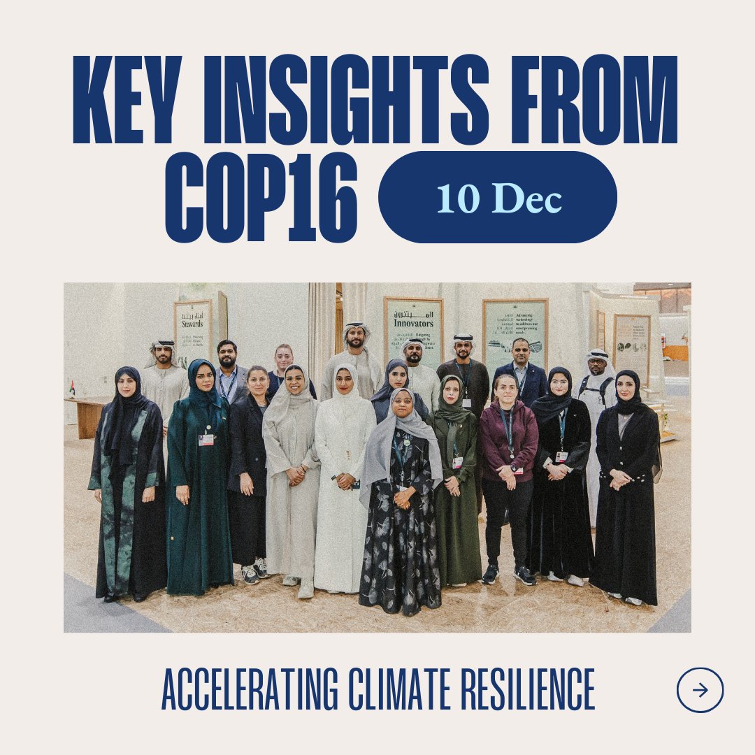UAEClimate's tweet photo. Insights at the UAE Pavilion at COP16 today discussed how adaptation, inclusion and innovation are strengthening climate resilience.
Read our full daily digest: https://t.co/HsH5pTsncy
#UAEClimate #AcceleratingActionTogether
@MoCCaEUAE
@4_intelligence
@EADTweets
@Cop16Riyadh