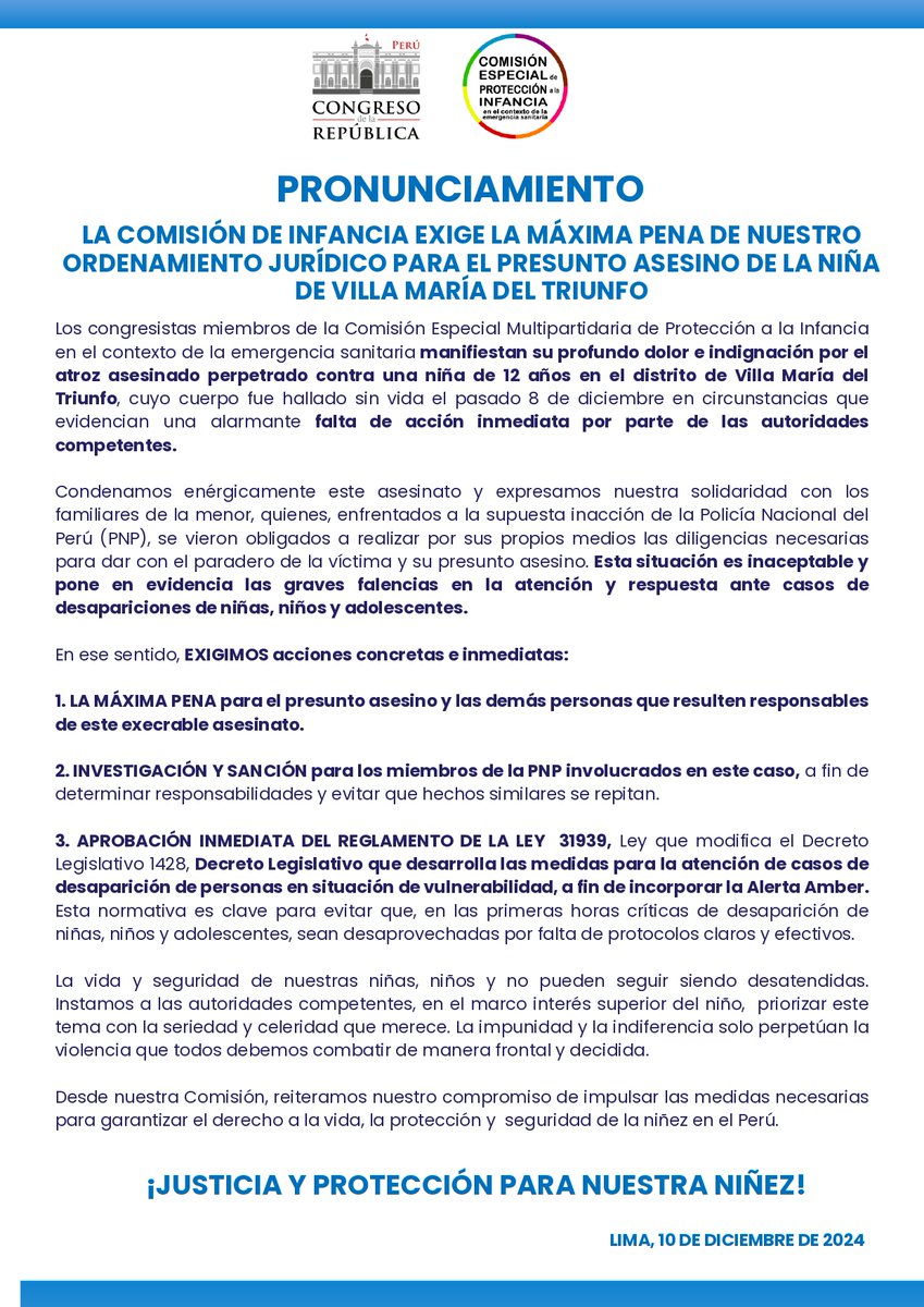 Comisión Especial de Protección a la Infancia 🇵🇪 tweet media