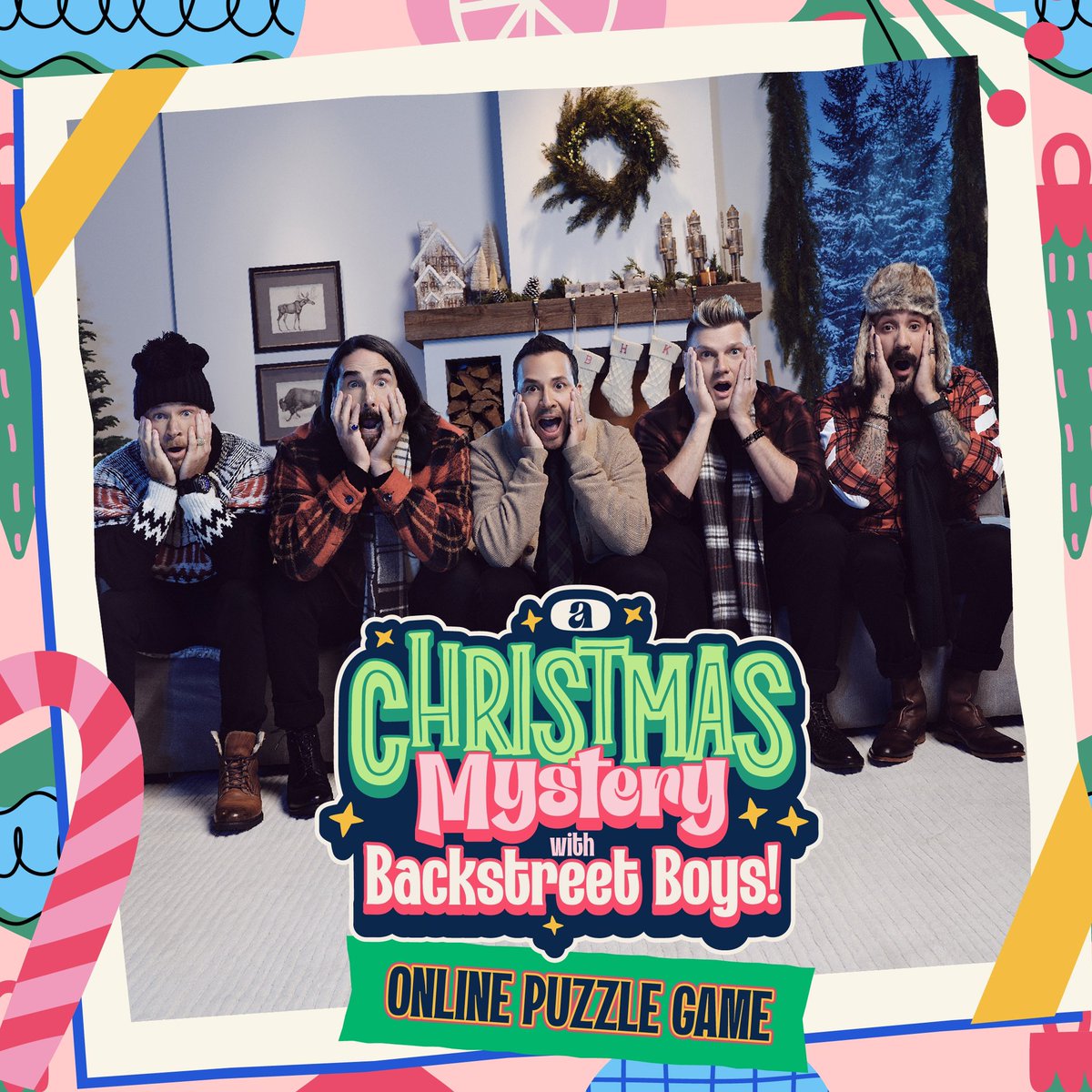 TheEscapeGame's tweet photo. We created this free online puzzle just for YOU with the...🌟🎤 BACKSTREET BOYS 🎤🌟 (Yes, the ACTUAL Backstreet Boys! 🤩🎶) 
Solve puzzles, win prizes, and help BSB turn holiday cheer all the way up!!🎅🏼🎄

Play at https://t.co/auKUq7tGej https://t.co/BBGNcdC1oa