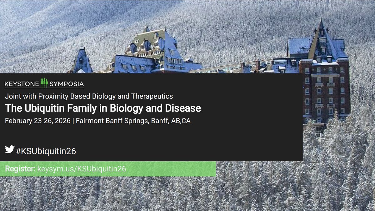 Working with a great team to organize <a href="/KeystoneSymp/">Keystone Symposia</a> #Ubiquitin Family Biology and Disease, this February! Join us to explore emerging research in Banff! keysym.us/KSUbiquitin26 #KSUbiquitin26
