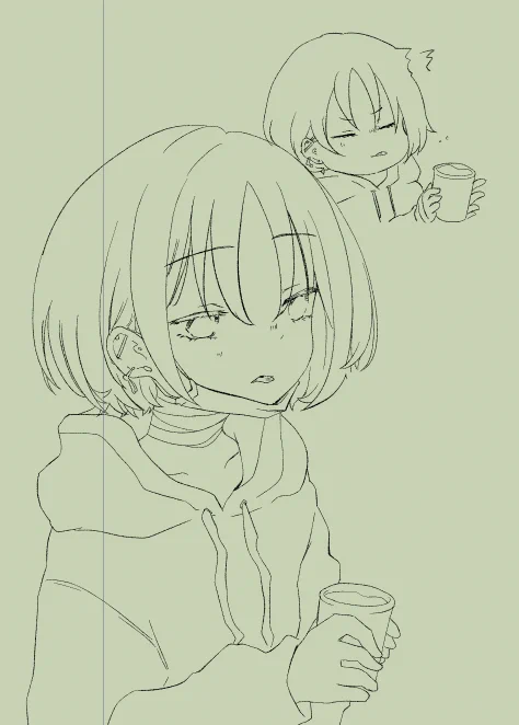 良くはないけど最悪でもない進捗のかわいましのを共有しておきます、ついでに何の関係もないらくがきも 