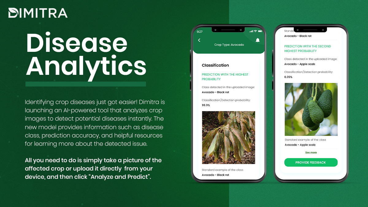 RaminaDimitra's tweet image. The Future of Crop Health is Here! Revolutionize Crop Health with Dimitra's AI-Powered Disease Detection Tool. By empowering farmers with quick and accurate diagnoses, @dimitratech is helping protect crops and maximize yield.
$DMTR
#AgriTech #SmartFarming #ArtificialIntelligence