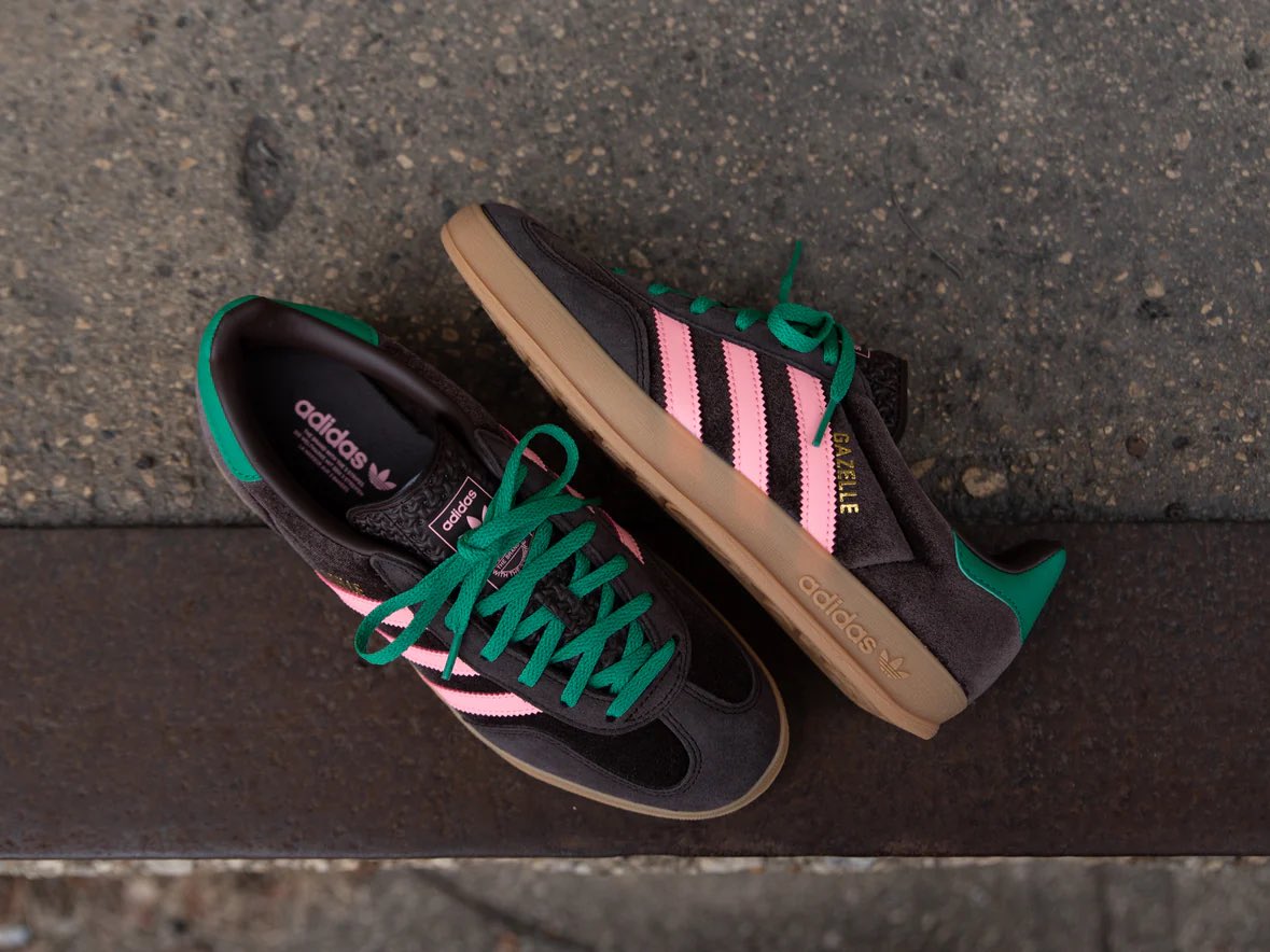 adidas gazelle silver green womens adidas Gazelle Bold Shoes - Women's - Aurora Coffee / Light Pink / Gold main image 0