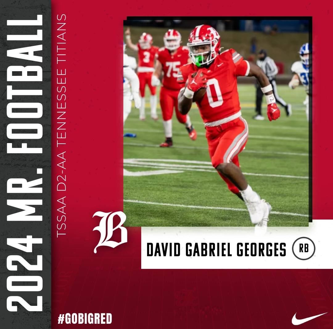 Baylor School Sports (@raiderrecap) on Twitter photo Congrats to <a href="/BaylorSchoolFB/">Baylor School Football</a> sophomore running back <a href="/DavidGG27/">David Gabriel Georges π¨π¦ππΉ</a>, this year's DII-AAA Mr. Football award winner. For the regular season, he rushed for 984 yds (9.5 per carry), 13 TDs #WeAreBaylor <a href="/BaylorSchoolFB/">Baylor School Football</a> <a href="/baylorschool/">Baylor School</a> Congrats to <a href="/BaylorSchoolFB/">Baylor School Football</a> sophomore running back <a href="/DavidGG27/">David Gabriel Georges π¨π¦ππΉ</a>, this year's DII-AAA Mr. Football award winner. For the regular season, he rushed for 984 yds (9.5 per carry), 13 TDs #WeAreBaylor <a href="/BaylorSchoolFB/">Baylor School Football</a> <a href="/baylorschool/">Baylor School</a>