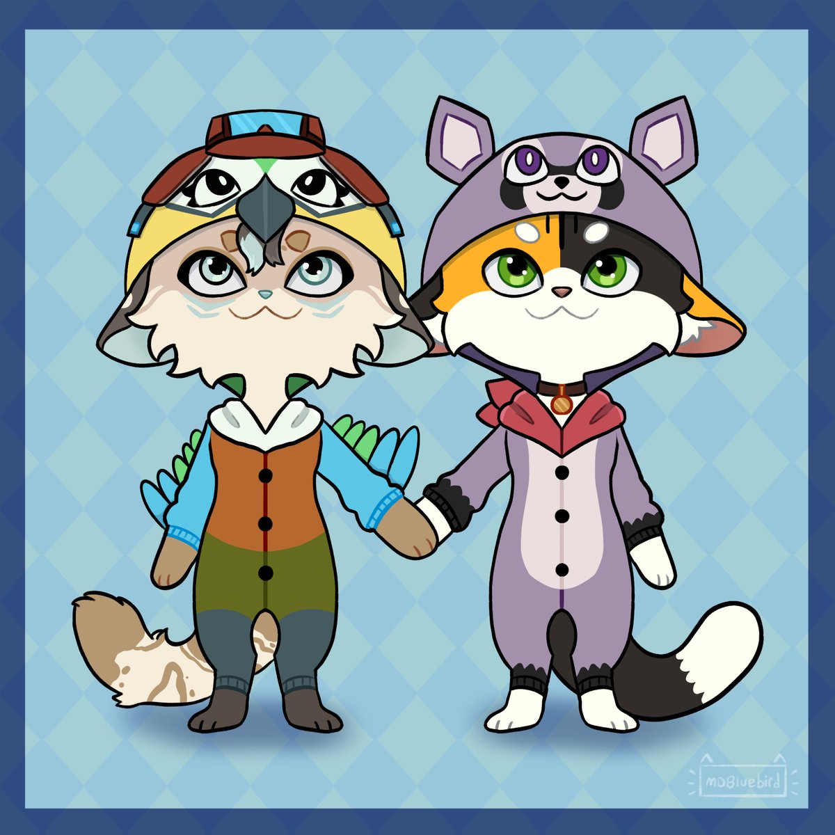 FengroveArt's tweet photo. Cutie Patooties in their Indigo Park onesies 💜 
#furry #furryart https://t.co/SOryN3AqtM