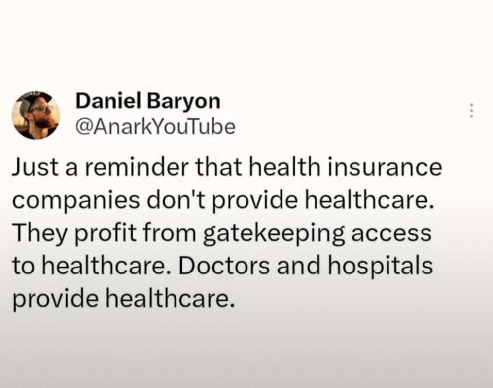 jamiege24926384's tweet image. Shoutout to @AnarkYouTube for highlighting this crucial point: Health insurance companies don't provide healthcare; they profit from controlling access to it. Doctors and hospitals are the real heroes providing care. 🌟🏥 #HealthcareFacts
 #InsuranceTruth
 #RealHealthcare