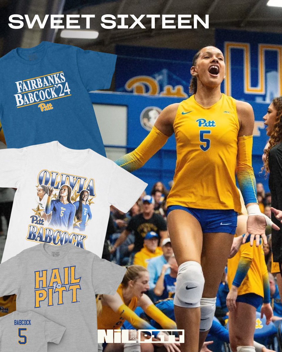 Pitt is in the sweet sixteen! Support the panthers as they verse Oregon on Thursday and get a 15% off discount on the Pitt NIL Store 🏐 ‼️ 

#H2P #pittvolleyball #hailtopitt