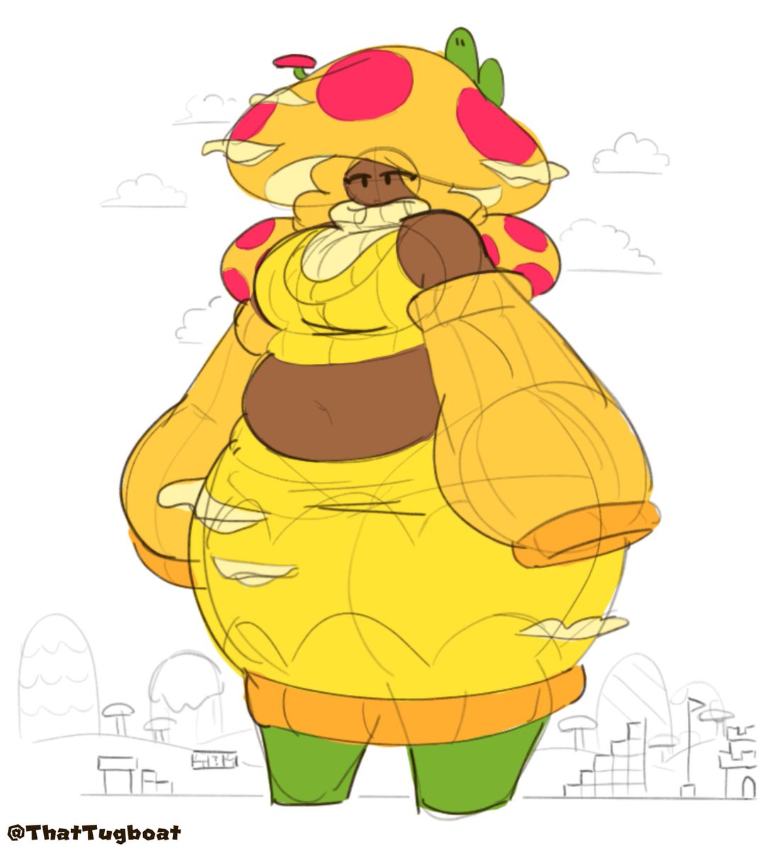 ThatTugboat's tweet image. Thanks for liking her, here’s more Mega Mushroom Lady