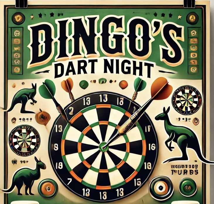 Dingo’s Dart Night

Get in, have a laugh, and take a crack at the bullseye.

Every Wednesday, we’re bringing together cold drinks, good banter, and a bit of friendly comp. No need to be a dart champ - swing by and see if you’ve got what it takes to be Dingo’s Dart Champion.