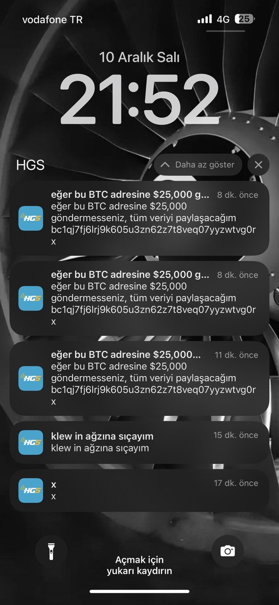 Adamlar hgs’yi hackleyip fidye istiyor.