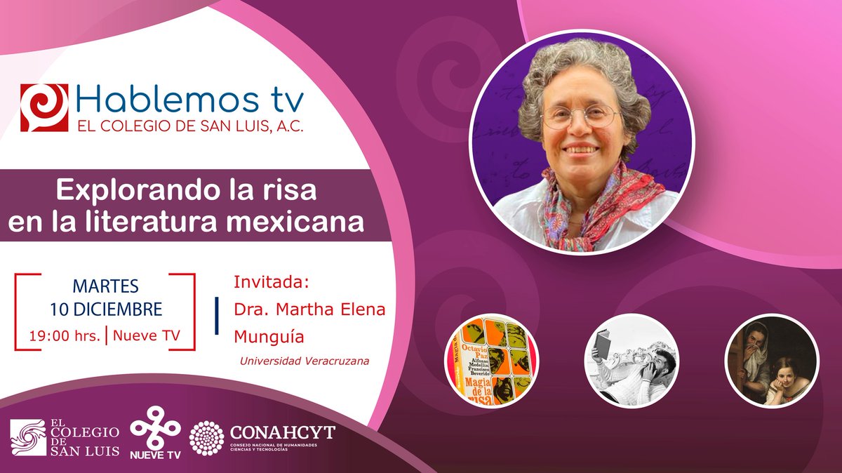 ¡HOY es día de #HablemosTV!📷
Te esperamos a las 7 p.m. a través de nuestra señal para descubrir cómo la risa ha sido representada en los textos mexicanos y su significado a lo largo de la historia. 

Con @elcolsan