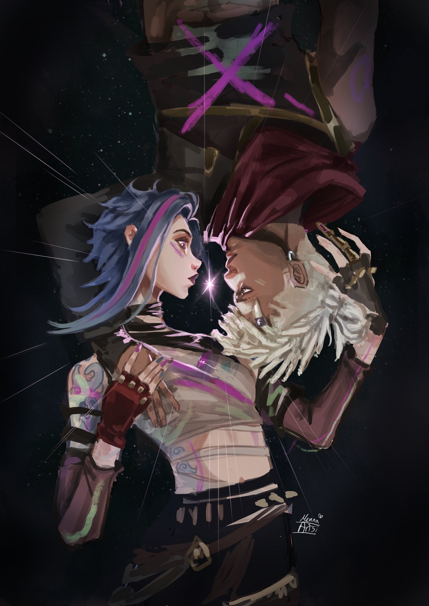 ♡ ekko 様 ♡ Modern Take on Jinx and Ekko! 😍🩵💚 (Artist: Kay
